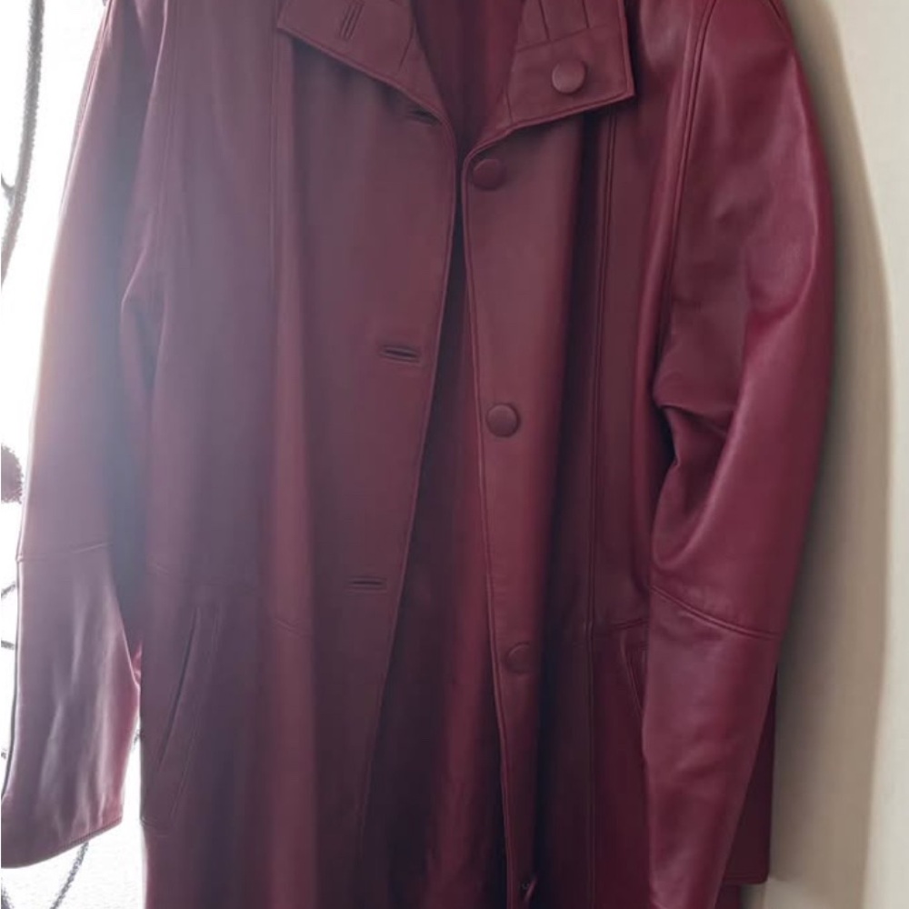 Women’s Red Leather Coat